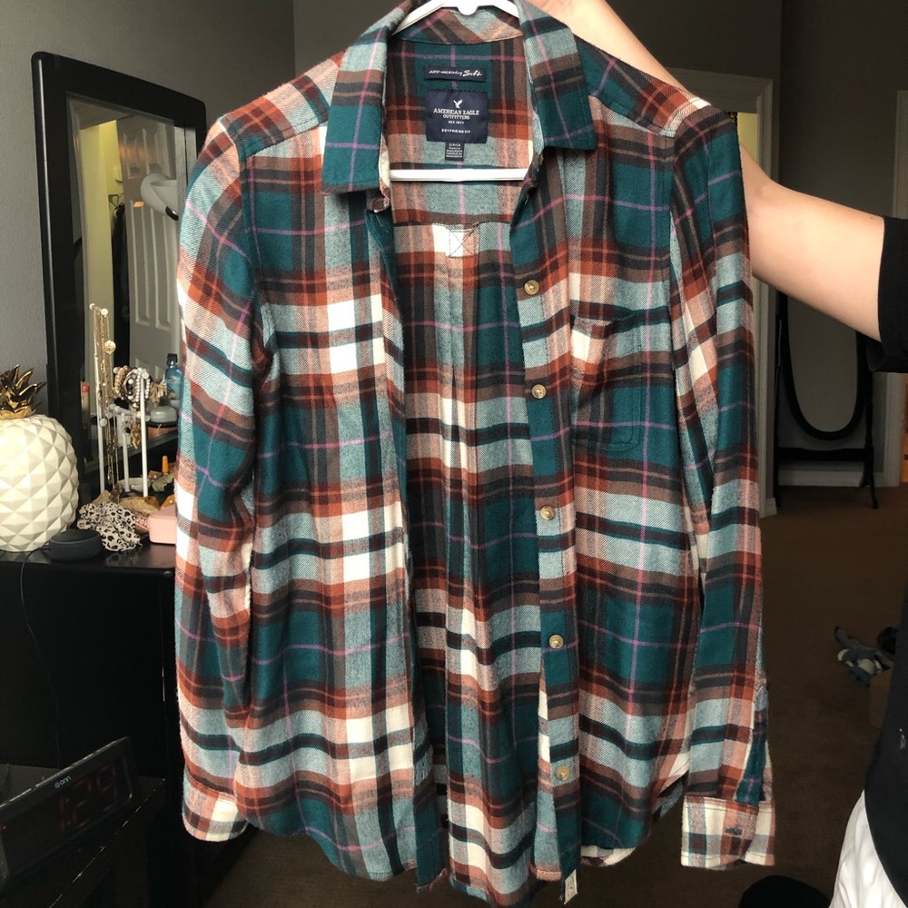 american eagle boyfriend fit flannel
